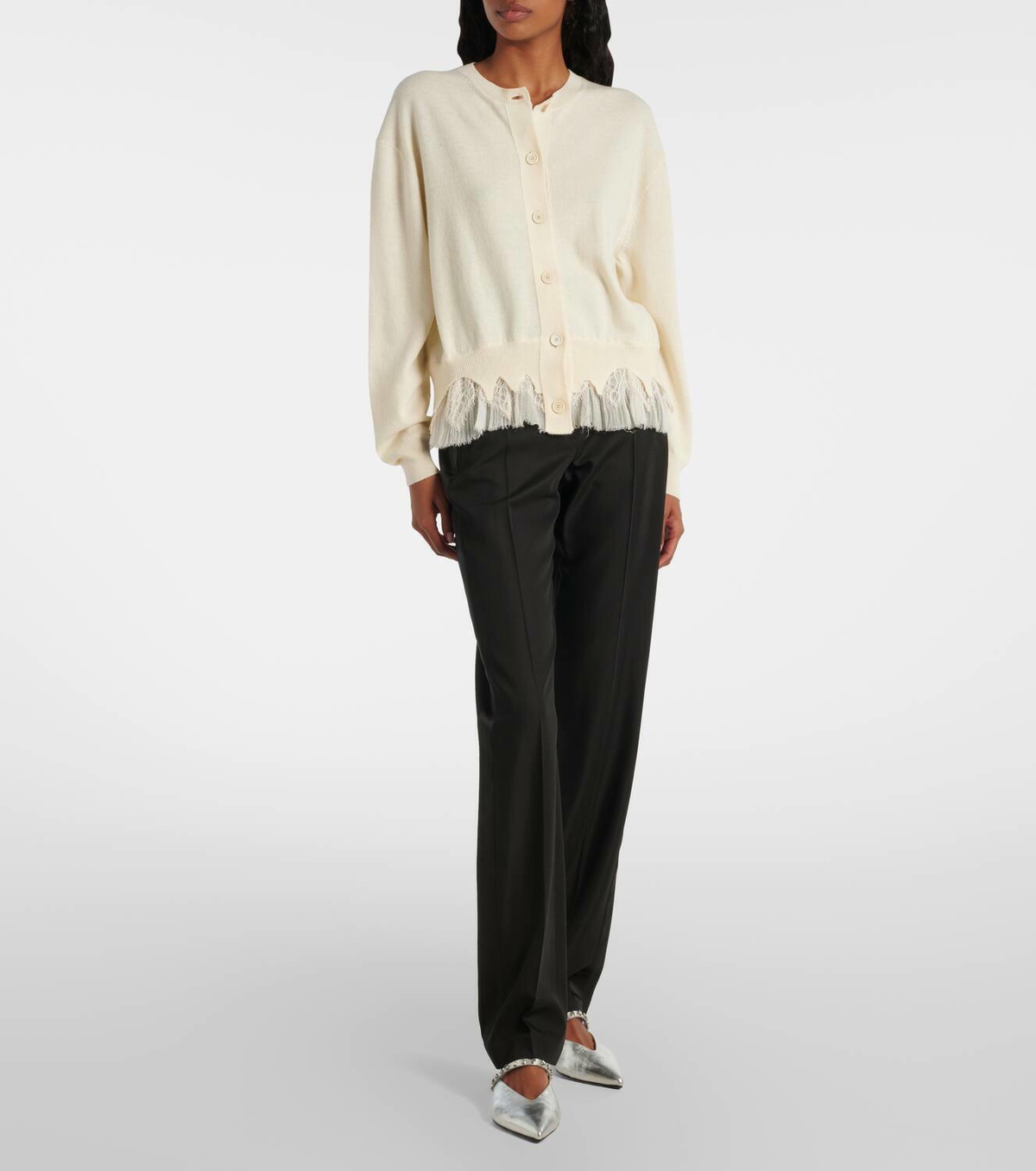 McQueen Deconstructed wool and cashmere cardigan