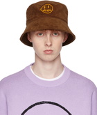 drew house SSENSE Exclusive Brown Painted Mascot Bucket Hat