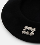 Roger Vivier Embellished wool beret