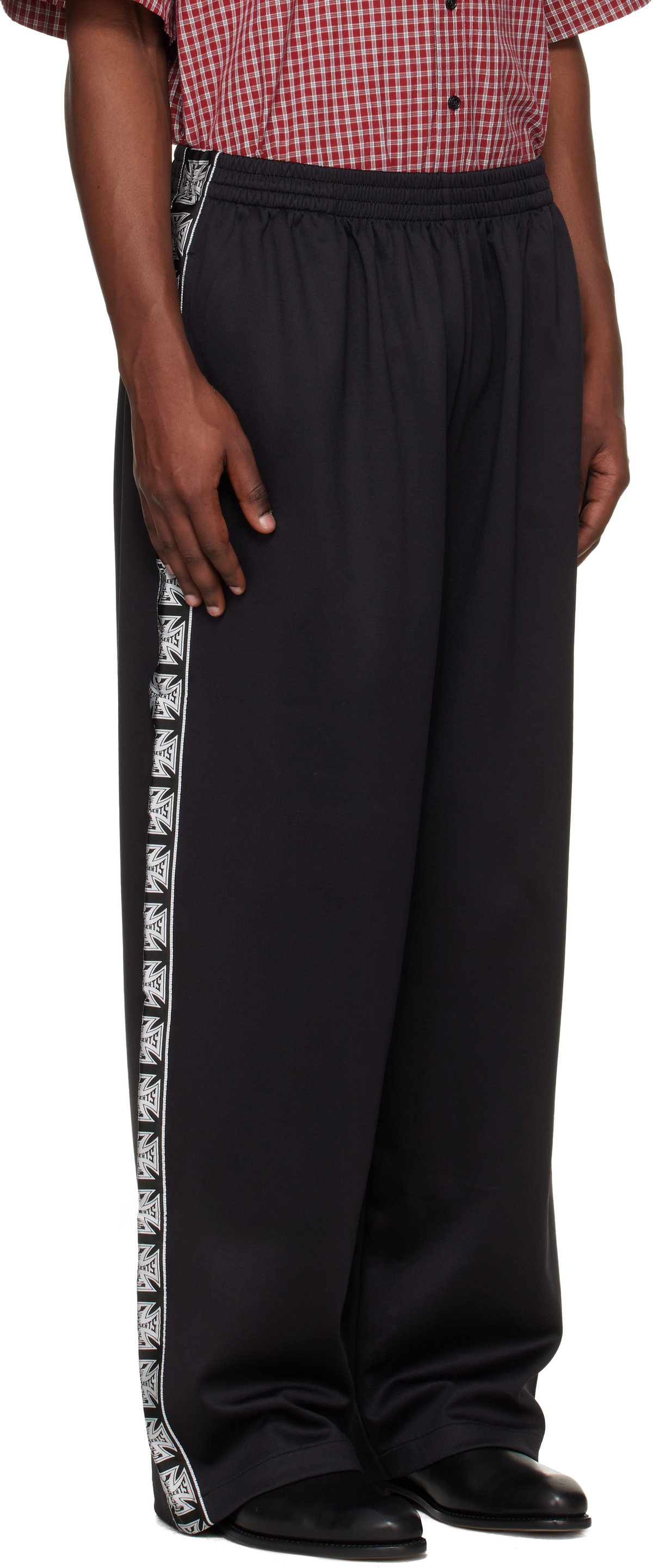 VETEMENTS Black Biker Cross Tape Track Pants