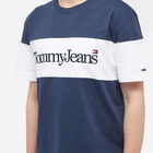 Tommy Jeans Men's Classic Serif Linear Block T-Shirt in Navy