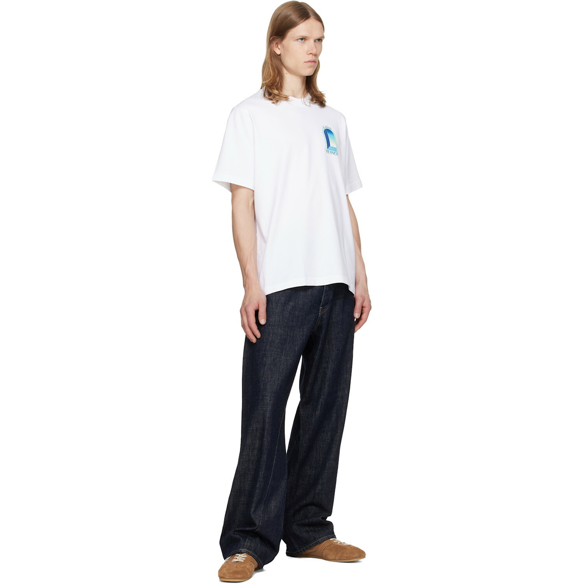 Casablanca White 'L'Arche' Short Sleeve T‑shirt
