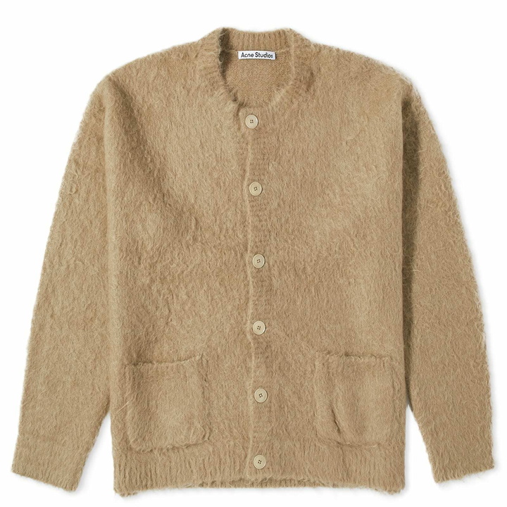 Photo: Acne Studios Men's Komer Solid Brushed Cardigan in Dark Beige