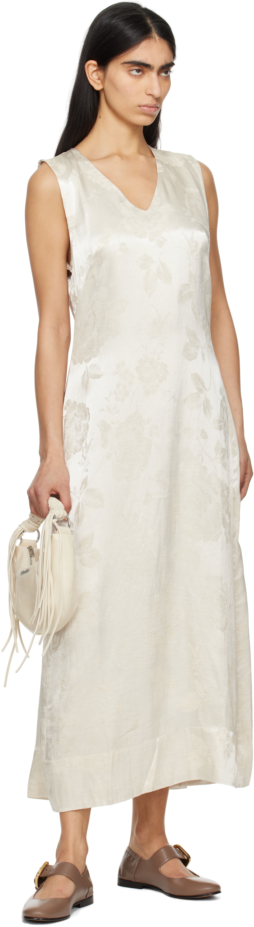 Holzweiler Off-White Luka Jacquard Maxi Dress