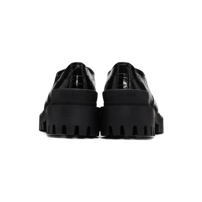 Balenciaga Black Croc Strike Derbys Balenciaga