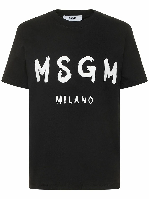 Photo: MSGM - Brush Stroke Logo Printed T-shirt