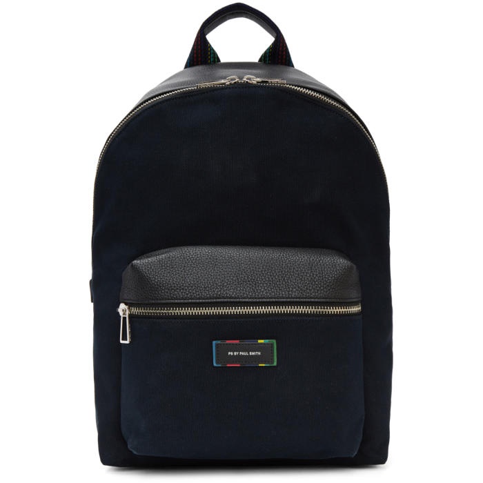 Photo: PS by Paul Smith Navy Canvas and Leather Backpack