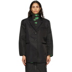 GANNI Black Nylon Oversized Blazer