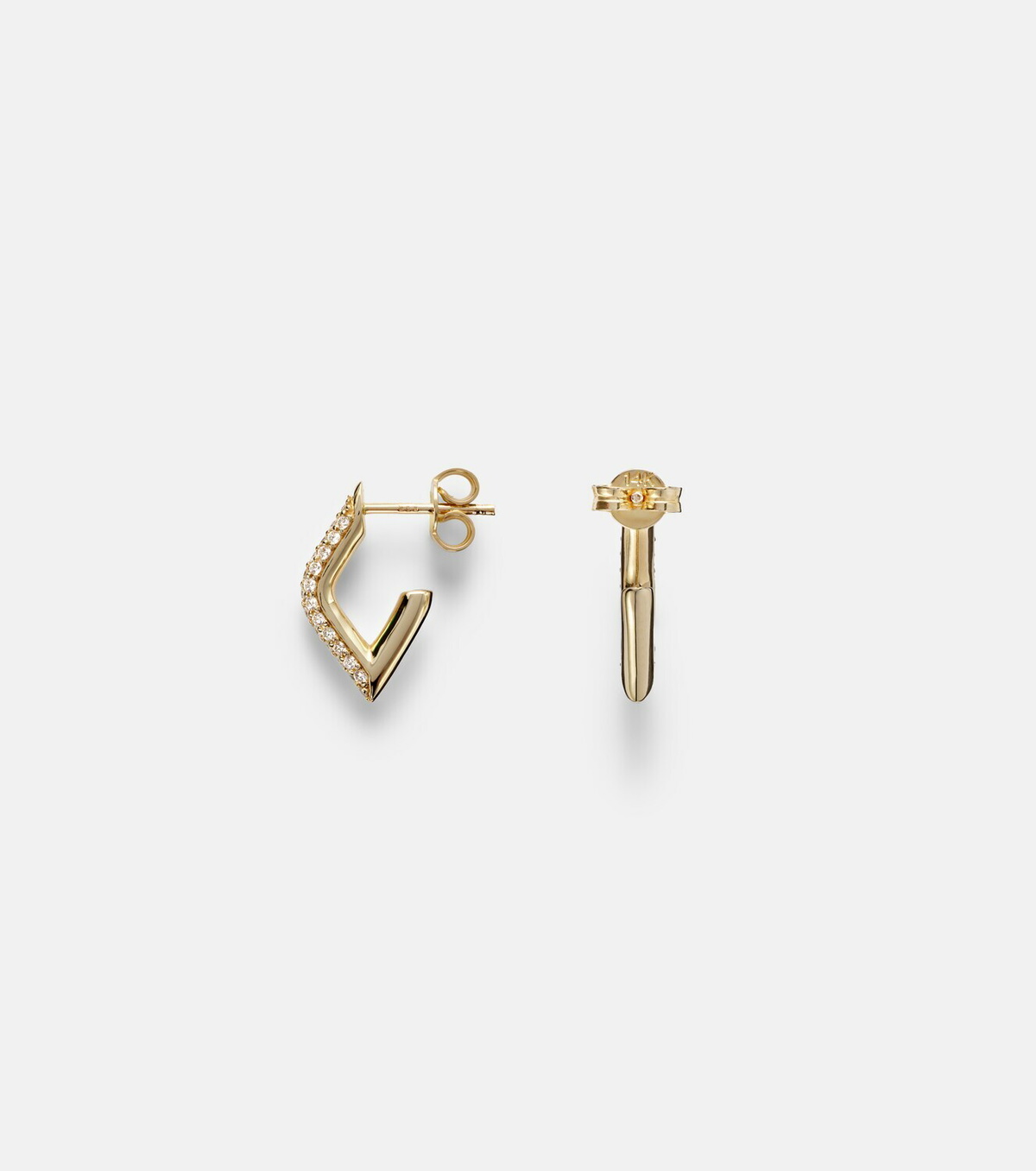 Sydney Evan 14kt gold (585/1000) hoop earrings with diamonds