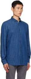ZEGNA Blue Button Denim Shirt