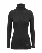 Agnona Womens Turtleneck Charcoal