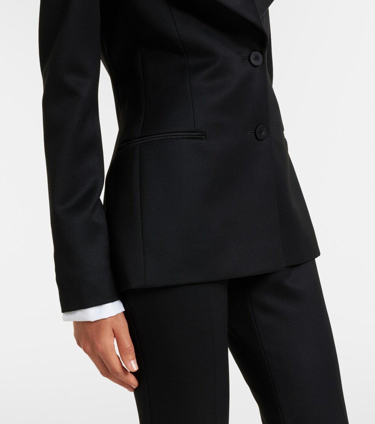 McQueen Satin-trimmed wool blazer