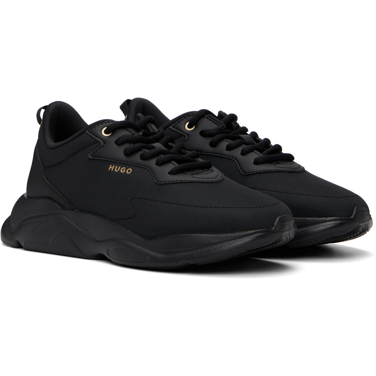 Hugo Black Logo Stamp Sneakers