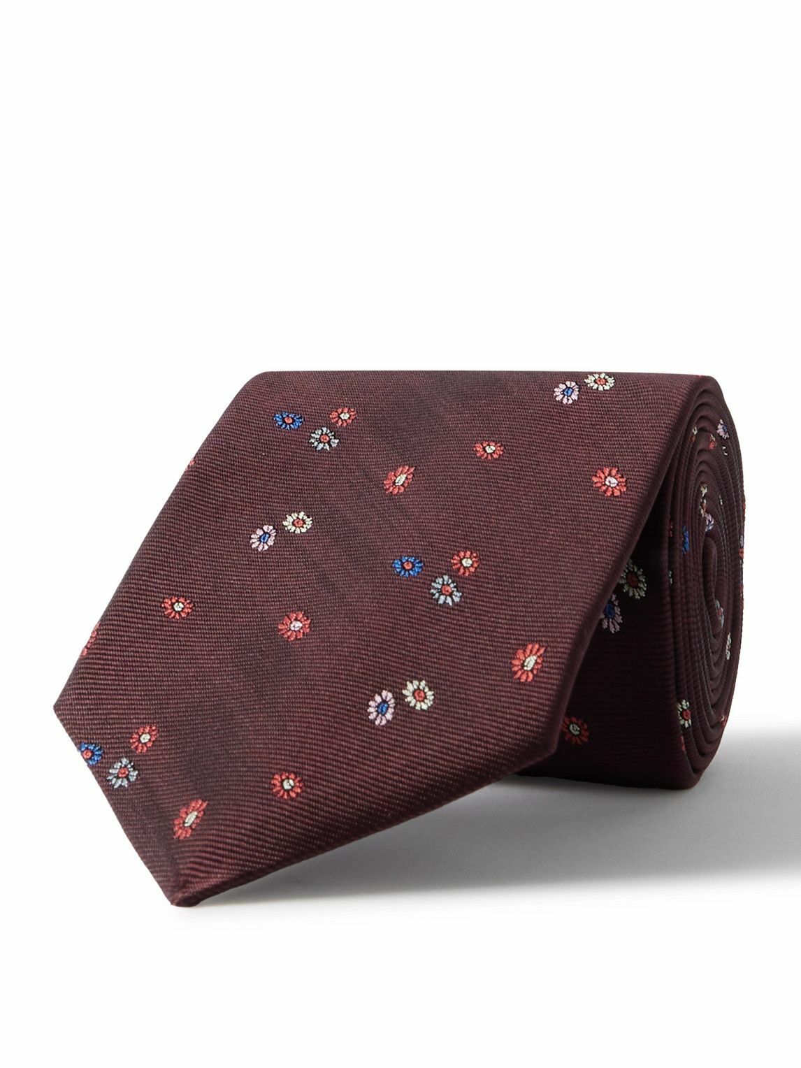 Paul Smith - 8cm Embroidered Silk-Faille Tie