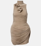 Magda Butrym Floral-appliqué ruched minidress