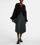 Loewe Asymmetric wool and cashmere midi skirt
