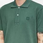 Maison Kitsuné Men's Tonal Fox Head Patch Comfort Polo Shirt in Bottle Green