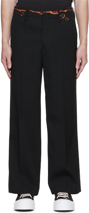 Photo: Doublet Black Burning Embroidery Trousers
