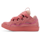 Lanvin Pink Monochrome Suede Curb Sneakers