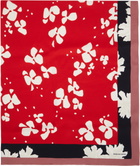 Dries Van Noten Red Printed Viscose Scarf