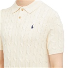Polo Ralph Lauren Men's Cotton Cable Polo Shirt in Andover Cream