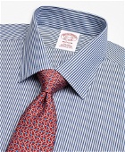 Brooks Brothers Men's Madison Relaxed-Fit Dress Shirt, Non-Iron Stripe | Navy
