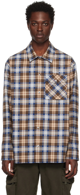 Photo: Moncler Brown & Blue Check Shirt