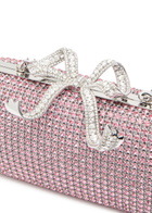 Self-portrait Crystal-embellished Satin box Clutch - Pink - One Size