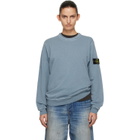 Stone Island Blue 6100034 Malfilé Fleece 'Old' Effect Sweatshirt