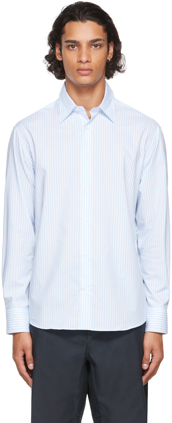 Dunhill Blue & White Striped Poplin Shirt Dunhill