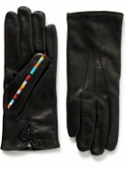 Paul Smith - Embroidered Leather Gloves - Black