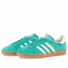 Adidas Gazelle Indoor Sneaker in Pure Teal/Off White& Gold
