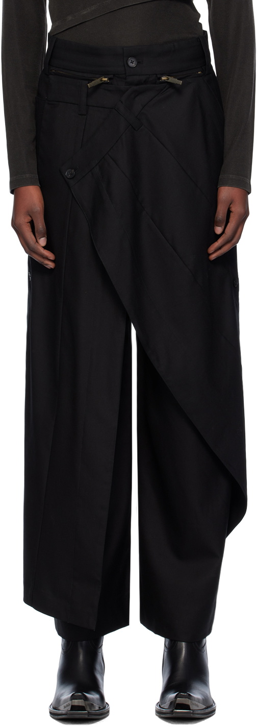 Feng Chen Wang Black Oversize Skirt Trousers