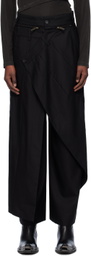 Feng Chen Wang Black Oversize Skirt Trousers