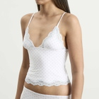 SKIMS Women's Fits Everybody Lace Triange Cami & Boyshort Set in Slate Dot Print