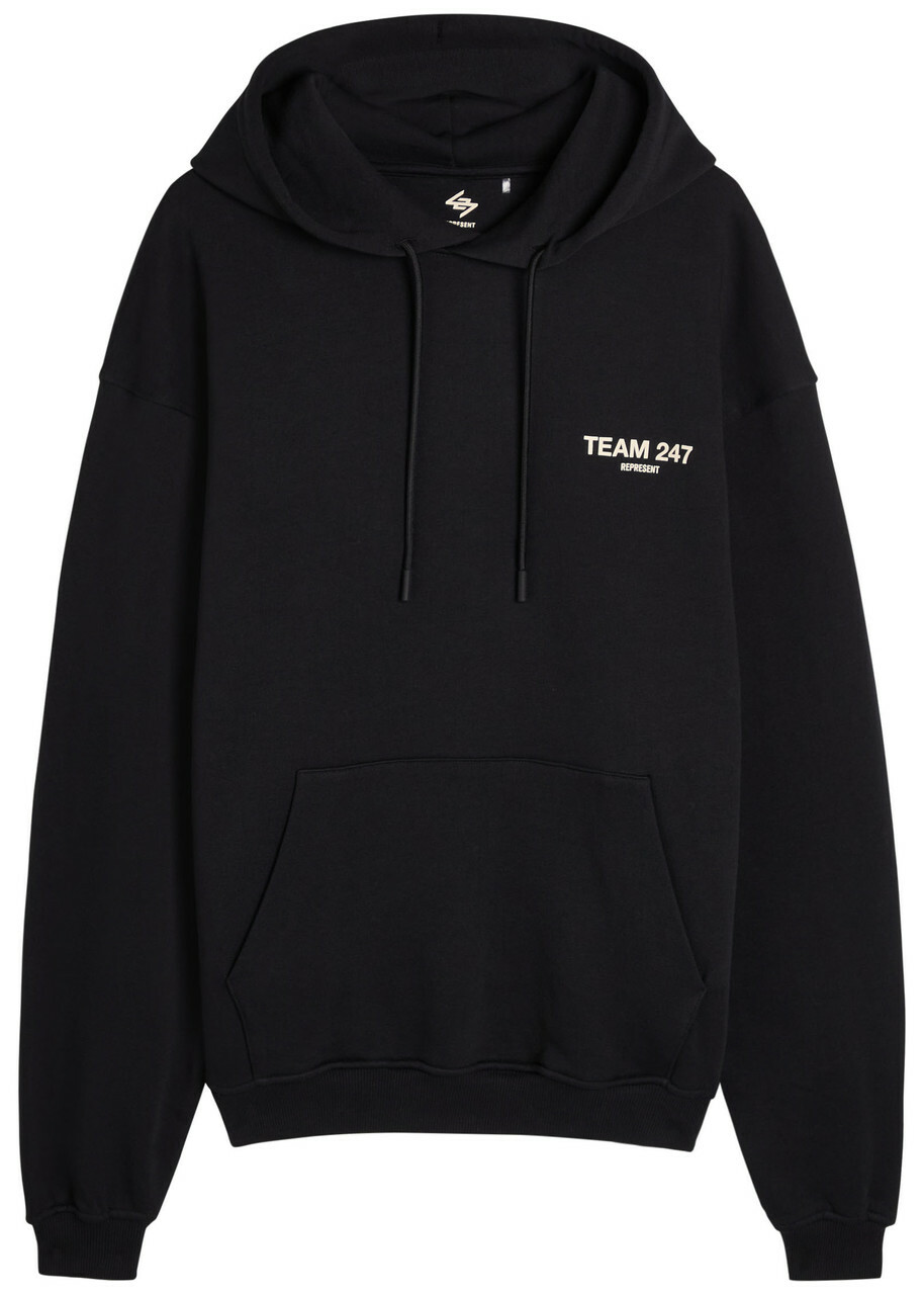 Represent Team 247 Hooded Cotton Sweatshirt Black