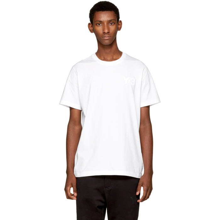 Y-3 White Classic Logo T-Shirt Y-3