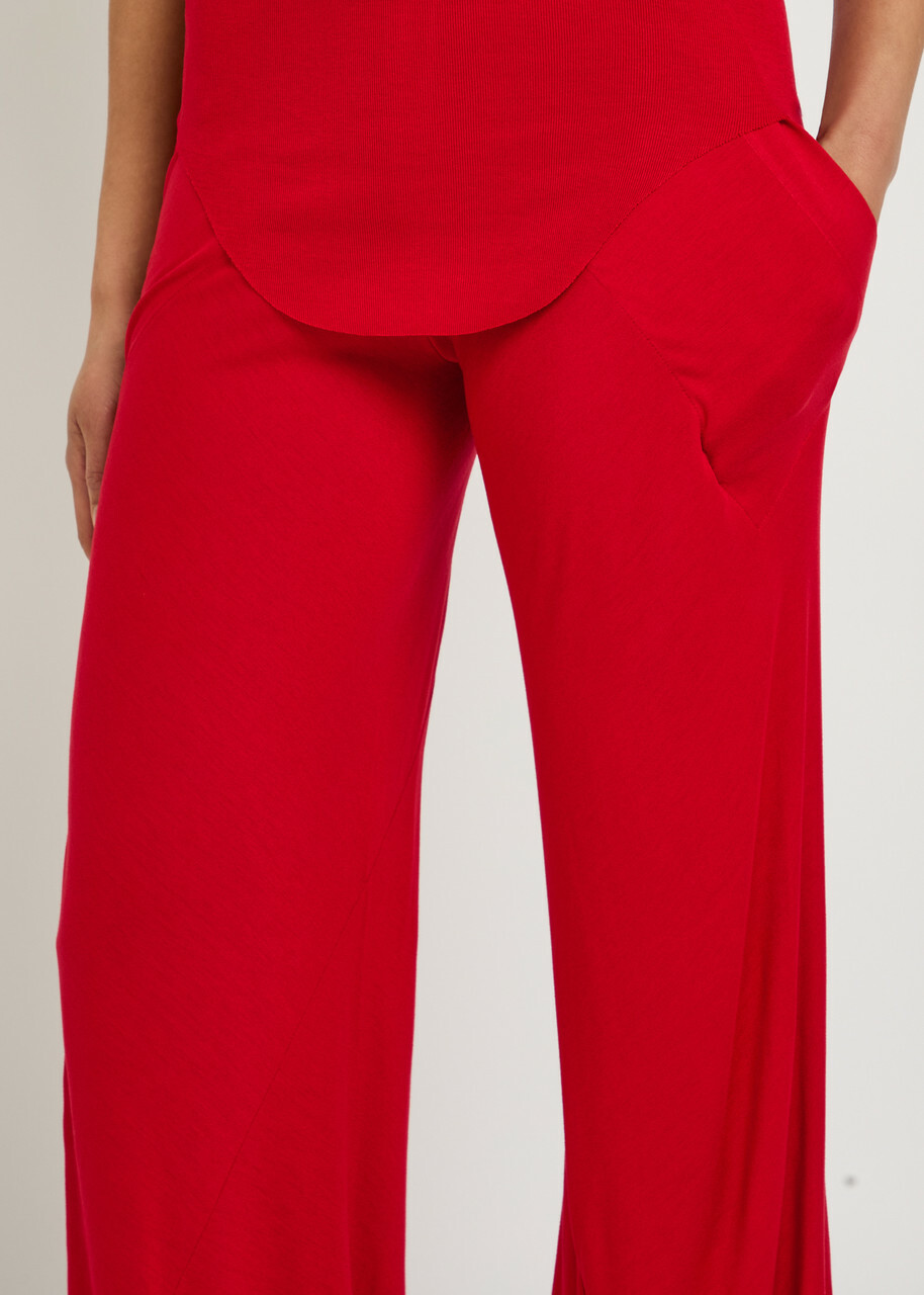 Rick Owens Lilies Bias Fine-knit Trousers Red