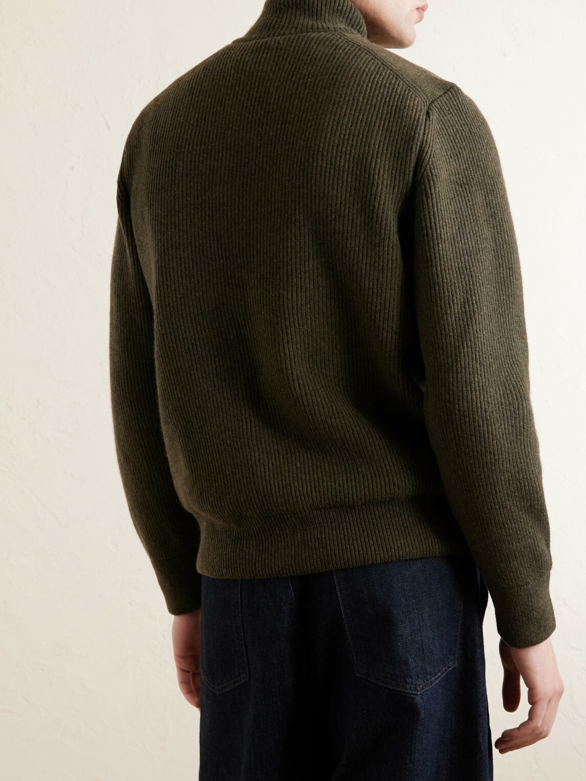 Purdey - Orkney Ribbed-Knit Wool Zip-Up Cardigan - Green