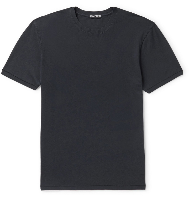 Photo: TOM FORD - Lyocell and Cotton-Blend Jersey T-Shirt - Black