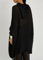 Lisa Marie Fernandez Hooded Linen-blend Beach Poncho Black