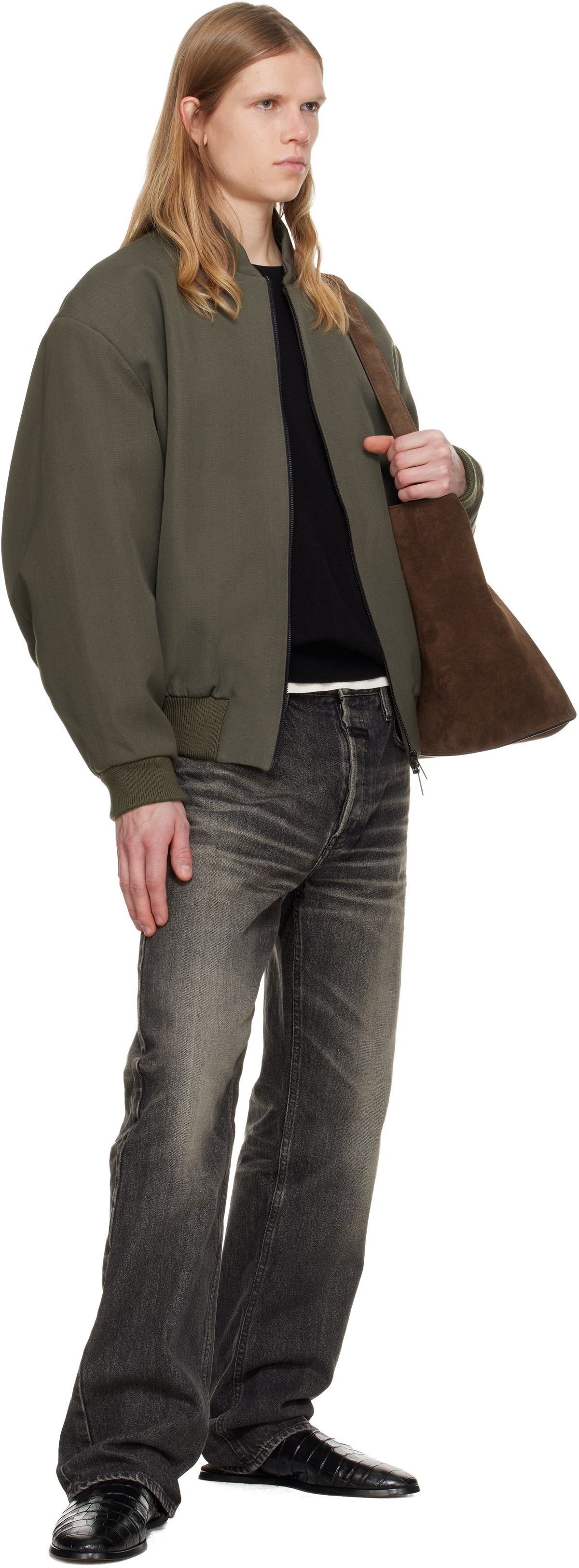 Fear of God Khaki Virgin Wool Bomber Jacket