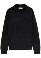 Cherry Los Angeles Logo Knitted Alpaca-blend Henley Jumper Black