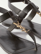 SAINT LAURENT - Cassandra Logo-Embellished Leather Sandals - Black