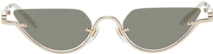 Photo: Gucci Gold Cat-Eye Sunglasses