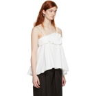 Carven White Cotton Ruffled Tank Top