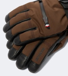 Moncler Grenoble Leather-trimmed ski gloves