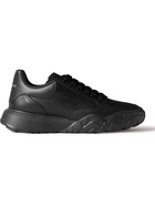 Alexander McQueen - Exaggerated-Sole Perforated Leather Sneakers - Black