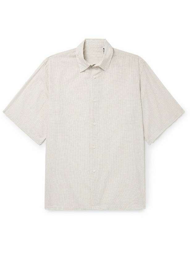 Photo: Kaptain Sunshine - Checked Cotton-Voile Shirt - Neutrals