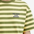 Drole de Monsieur Men's Drôle de Monsieur Striped Not From Paris Madame T-Shirt in Yellow/Green